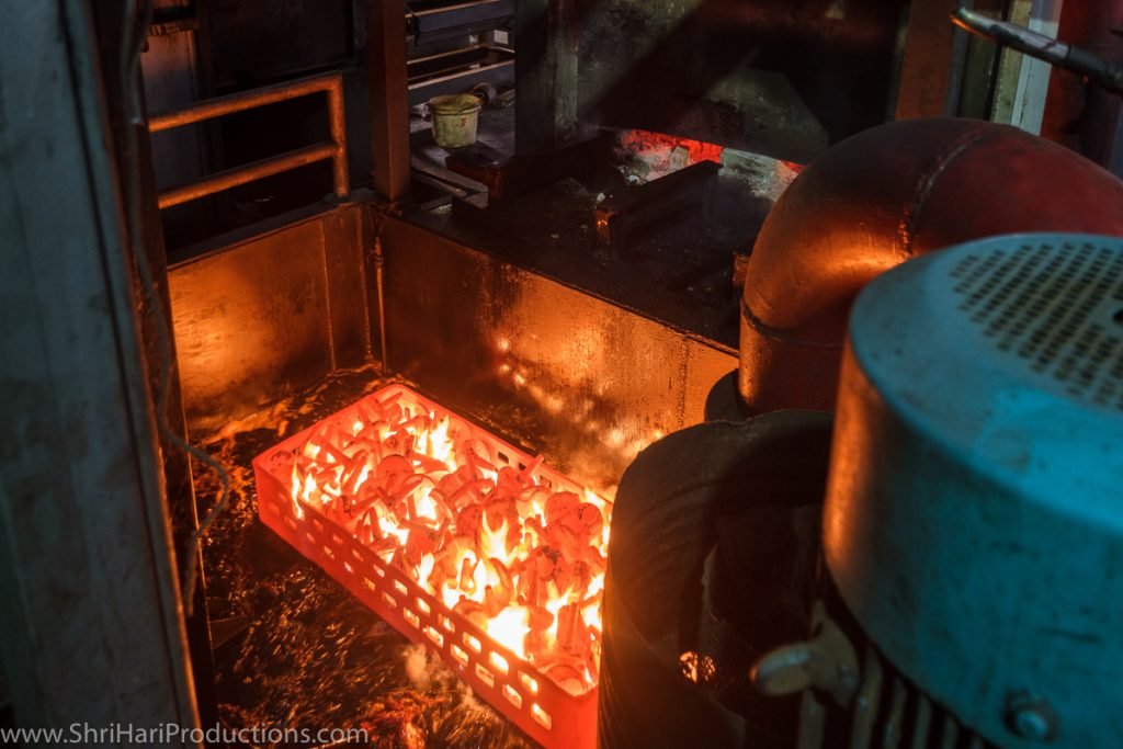 Industrial product heating in furnace